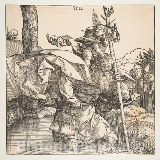 Art Print : Albrecht Dürer - Saint Christopher 1 : Vintage Wall Art