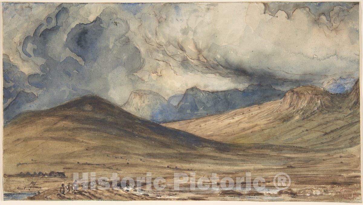 Art Print : Paul Huet - Mountains of Auvergne : Vintage Wall Art