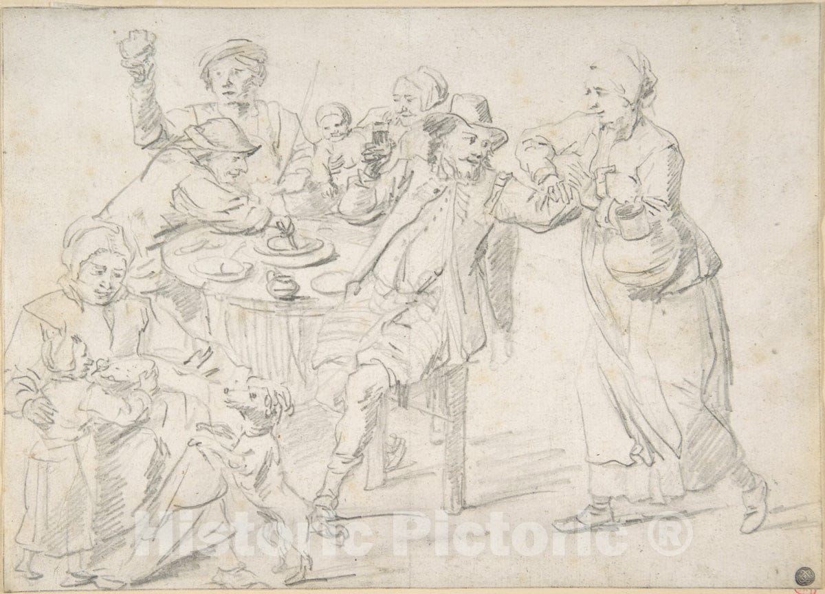 Art Print : David Teniers The Younger - A Family Carousing : Vintage Wall Art