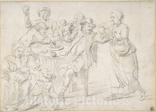 Art Print : David Teniers The Younger - A Family Carousing : Vintage Wall Art