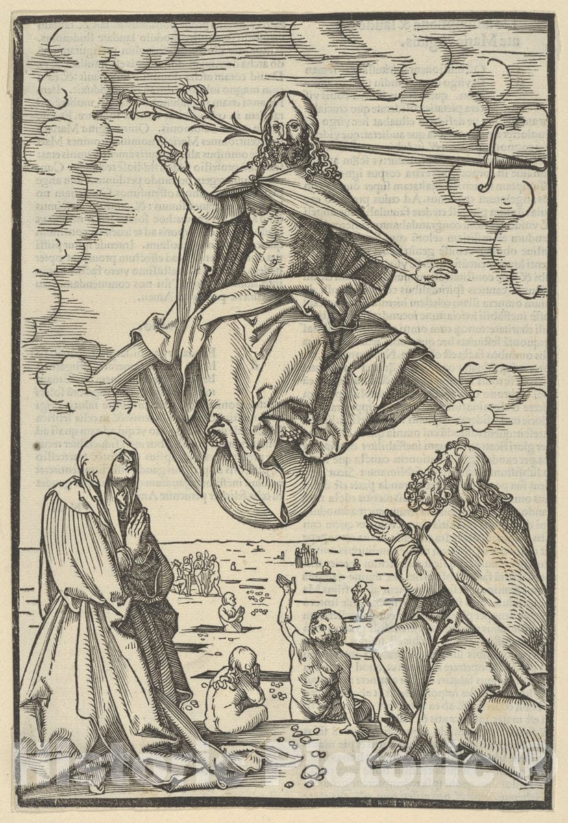 Art Print : Hans Schäufelein - The Last Judgment, from Speculum passionis Domini Nostri Ihesu Christi : Vintage Wall Art