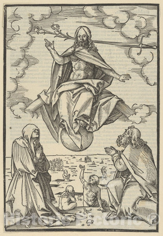 Art Print : Hans Schäufelein - The Last Judgment, from Speculum passionis Domini Nostri Ihesu Christi : Vintage Wall Art