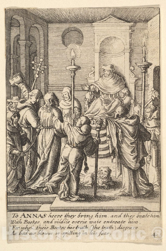 Art Print : Wenceslaus Hollar, Jesus Before Annas - Vintage Wall Art