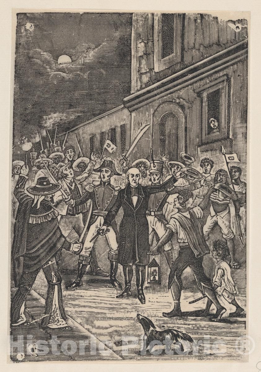 Art Print : José Guadalupe Posada - A Group of Men with Weapons issuing a cry for Independence : Vintage Wall Art