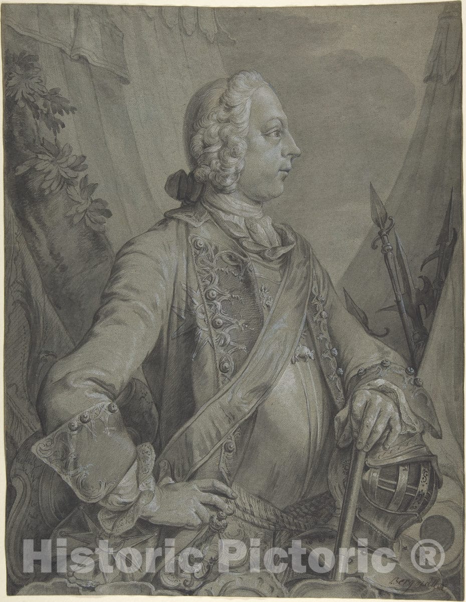 Art Print : Johann Wolfgang Baumgartner - Portrait of The Emperor Joseph II as Military Commander : Vintage Wall Art