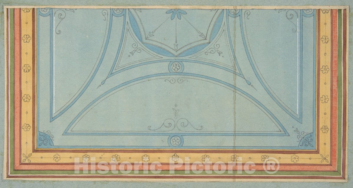 Art Print : Jules-Edmond-Charles Lachaise - Design for The Painted Decoration of a Ceiling 3 : Vintage Wall Art