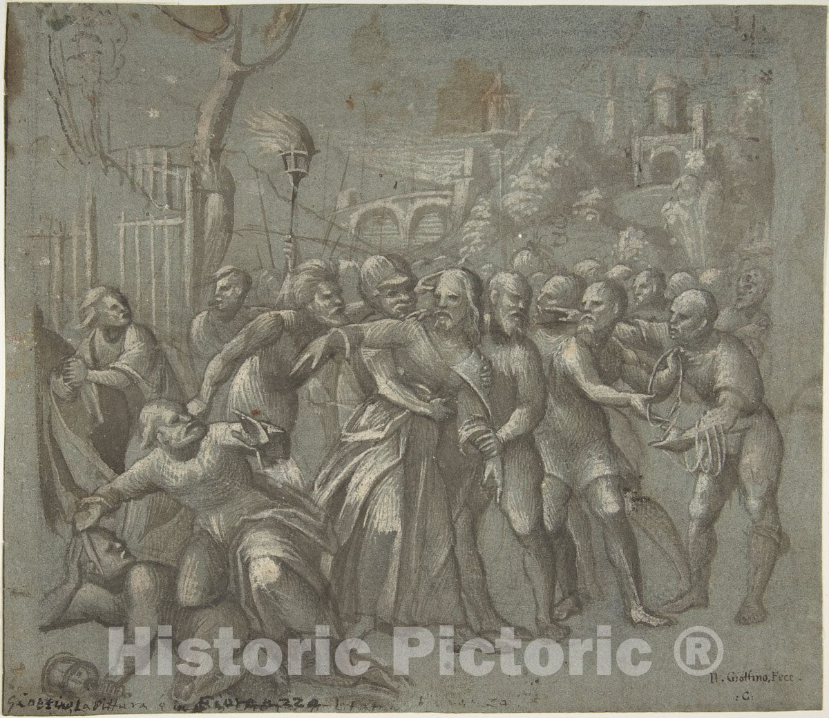 Art Print : Niccolò Giolfino - The Arrest of Christ : Vintage Wall Art