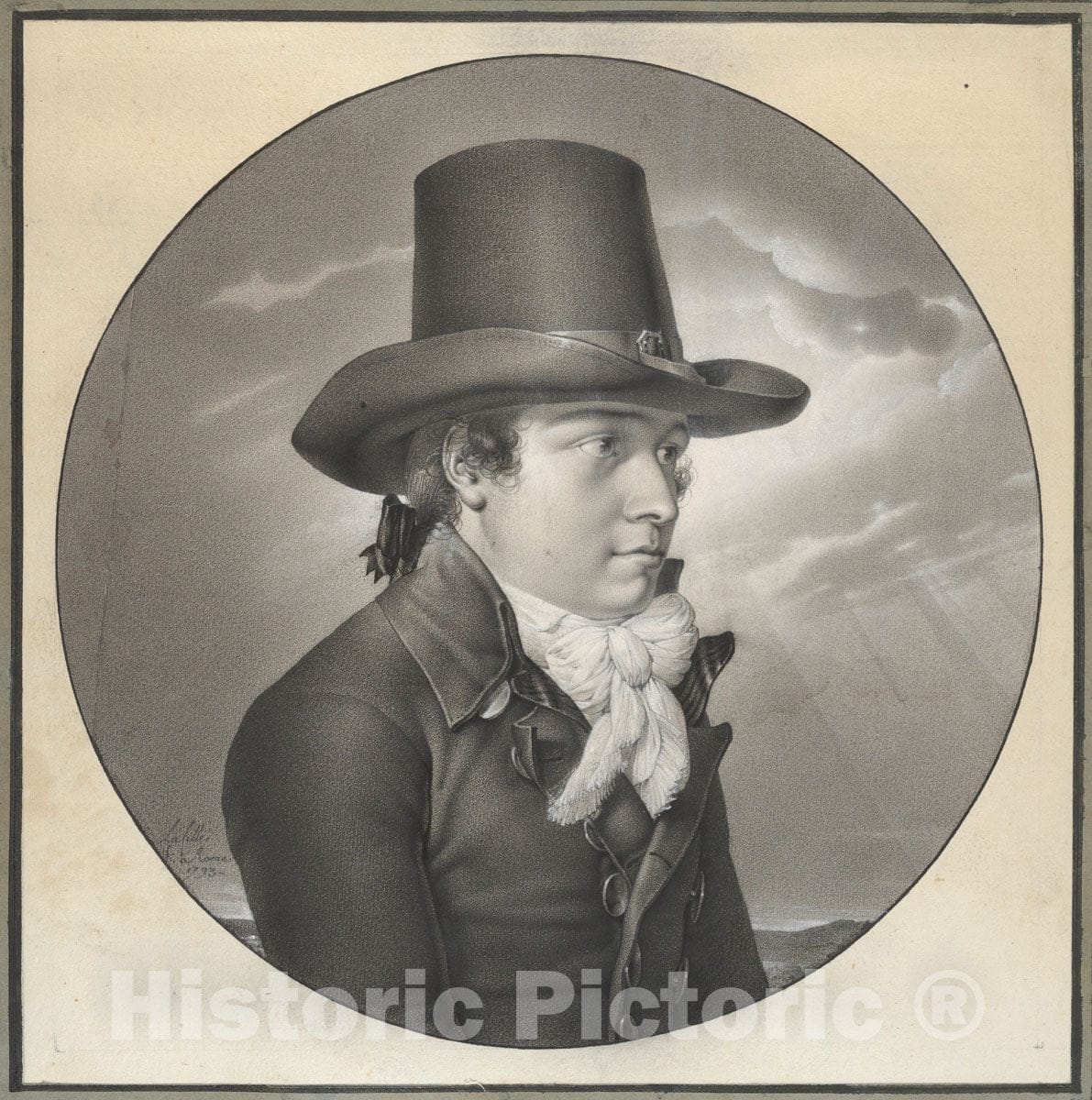 Art Print : Louis Lafitte - Portrait of a Man : Vintage Wall Art