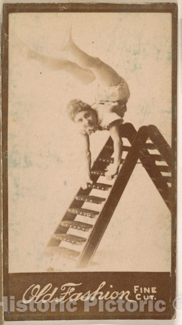Photo Print : Acrobat, from The Actresses Series (N664) Promoting Old Fashion Fine Cut Tobacco 2 : Vintage Wall Art