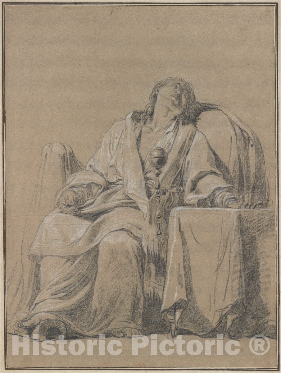 Art Print : François André Vincent - Youth Sleeping in a Chair : Vintage Wall Art