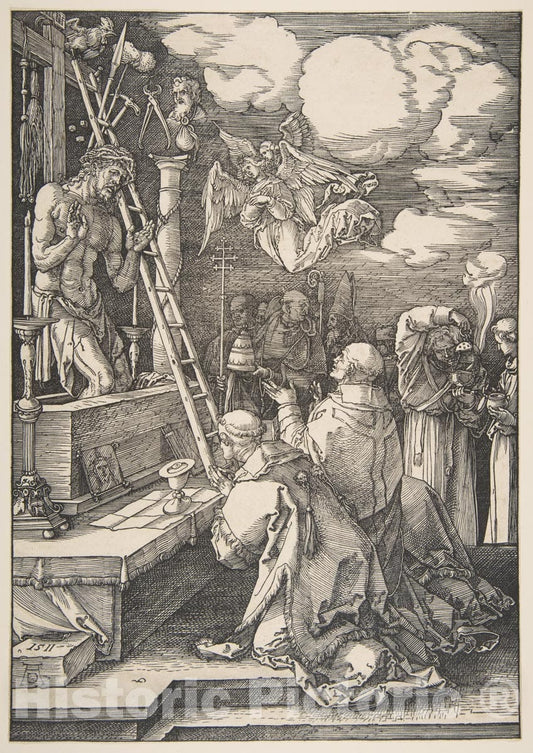 Art Print : Albrecht Dürer - The Mass of Saint Gregory 2 : Vintage Wall Art