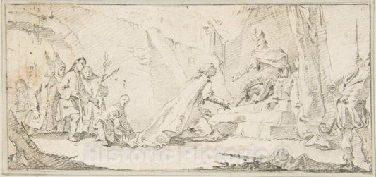Art Print : Giovanni Battista Tiepolo - Illustration for a Book: Supplicants Imploring an Emperor for Peace : Vintage Wall Art