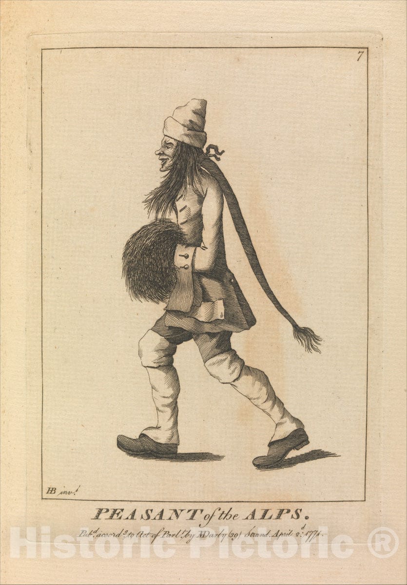 Art Print : Sir Henry William Bunbury - Peasant of The Alps 2 : Vintage Wall Art