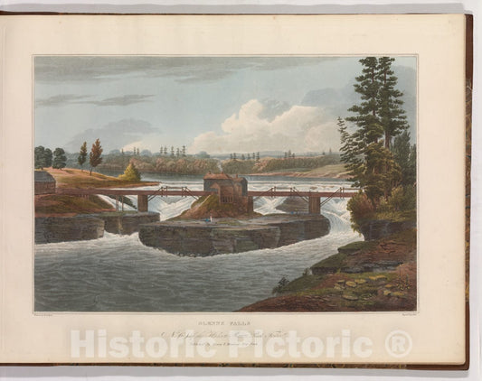 Art Print : John Hill - Glenns Falls (No. 6 of The Hudson River Portfolio) : Vintage Wall Art