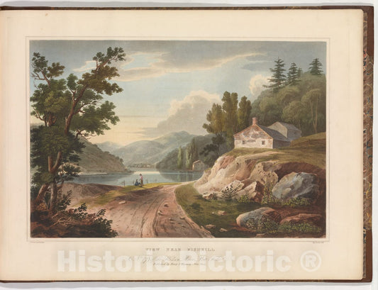 Art Print : John Hill - View Near Fishkill (No. 17 of The Hudson River Portfolio) : Vintage Wall Art