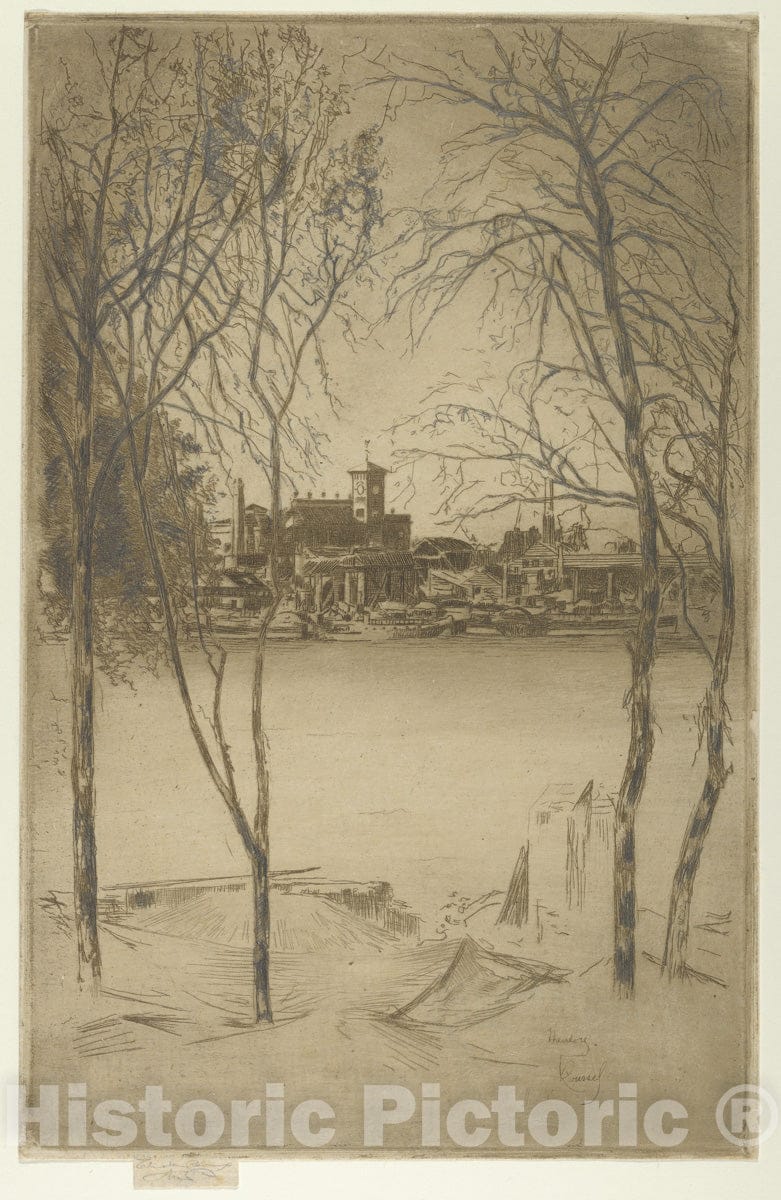 Art Print : Théodore Roussel - Laburnums and Battersea : Vintage Wall Art