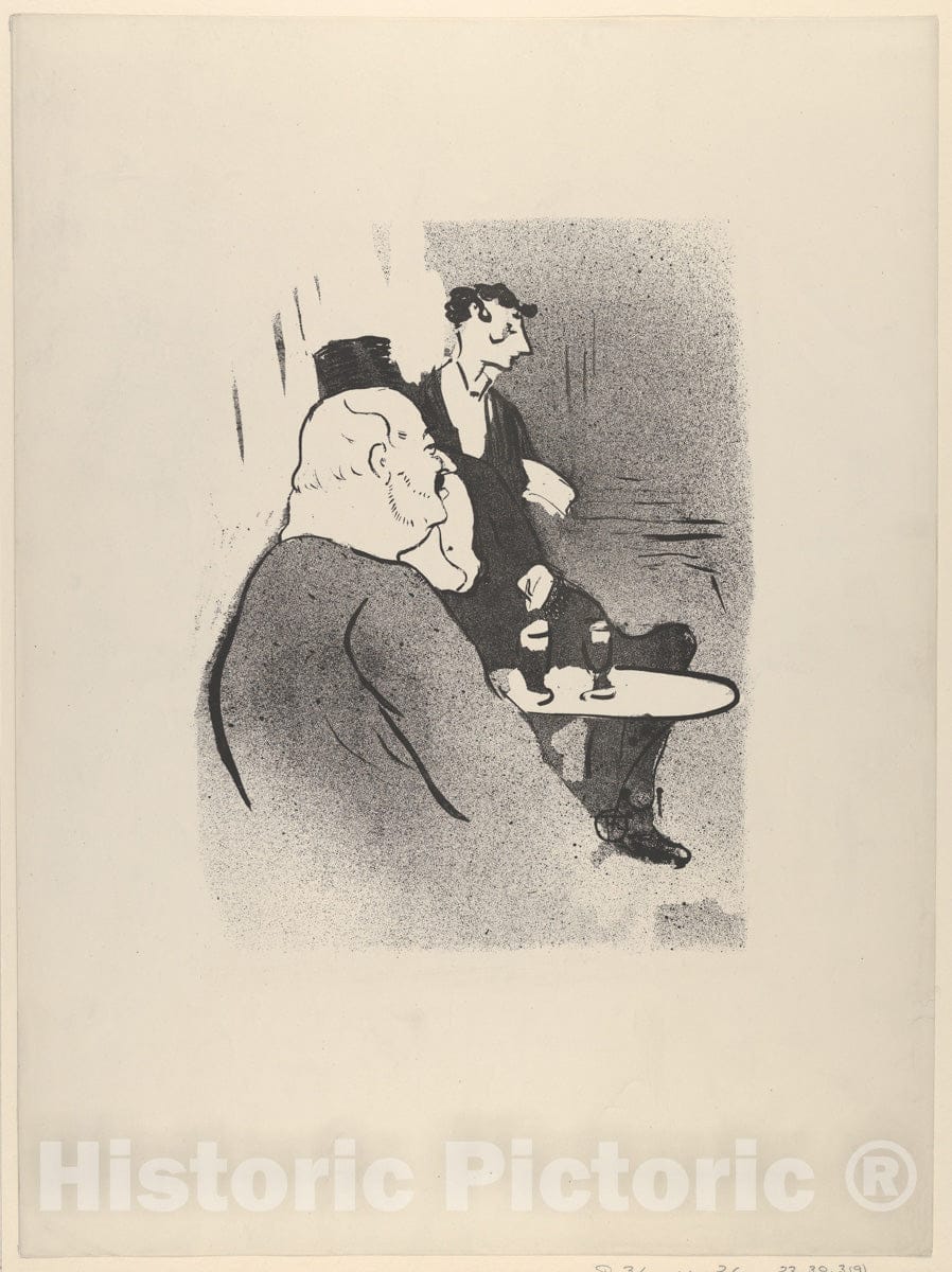 Art Print : Henri de Toulouse-Lautrec - Ducarre at Les Ambassadeurs (from Le Café Concert) : Vintage Wall Art