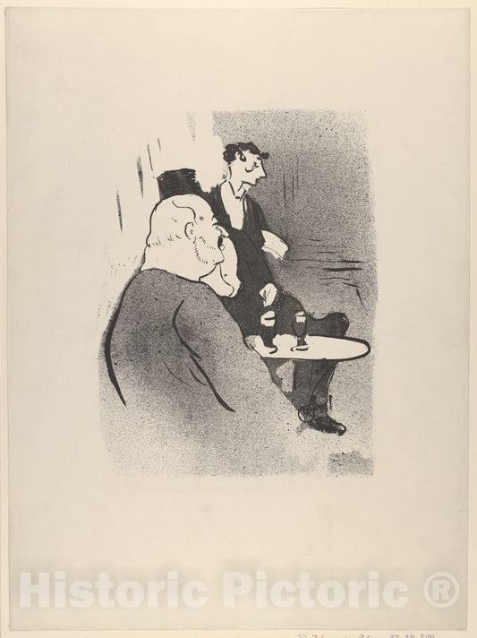 Art Print : Henri de Toulouse-Lautrec - Ducarre at Les Ambassadeurs (from Le Café Concert) : Vintage Wall Art
