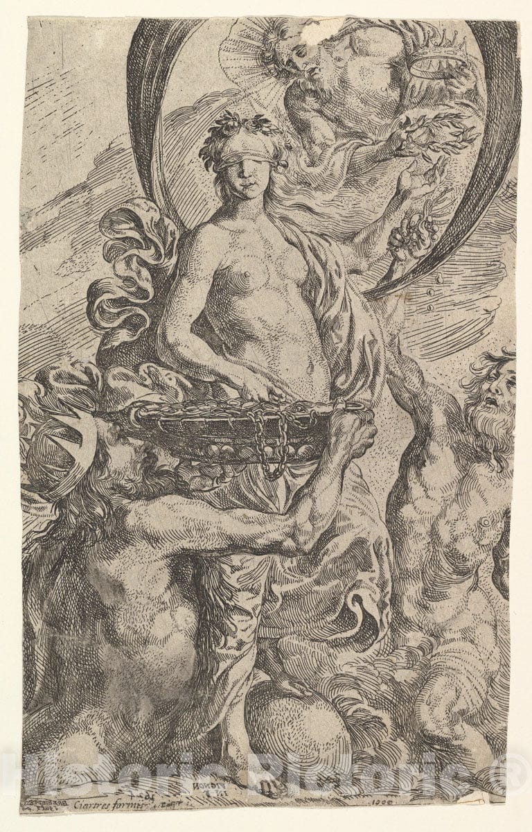 Art Print : Pierre Brebiette - Jupiter, Pluto and Neptune Offering Their Riches to Fortune : Vintage Wall Art
