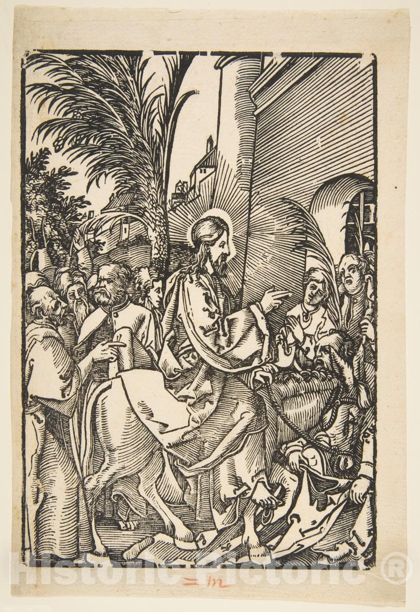 Art Print : Albrecht Dürer - Christ's Entry into Jerusalem, from The Small Passion (Copy) : Vintage Wall Art