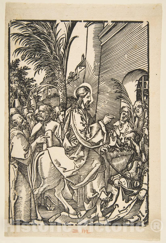 Art Print : Albrecht Dürer - Christ's Entry into Jerusalem, from The Small Passion (Copy) : Vintage Wall Art