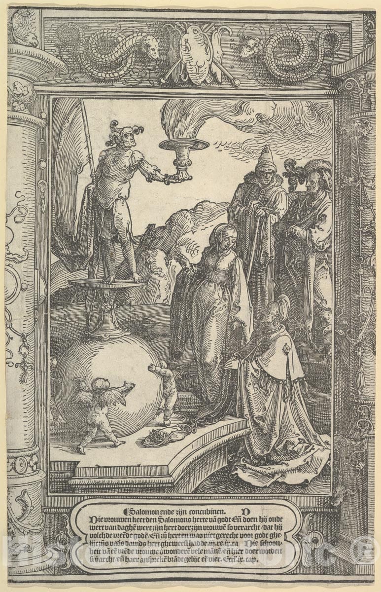 Art Print : Lucas Van Leyden - Solomon's Idolatry I Kings, 11:1-8 : Vintage Wall Art