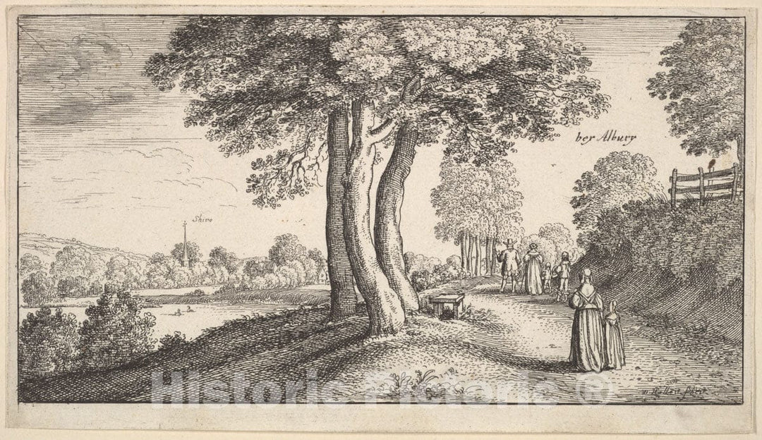 Art Print : Wenceslaus Hollar - Albury 2 : Vintage Wall Art