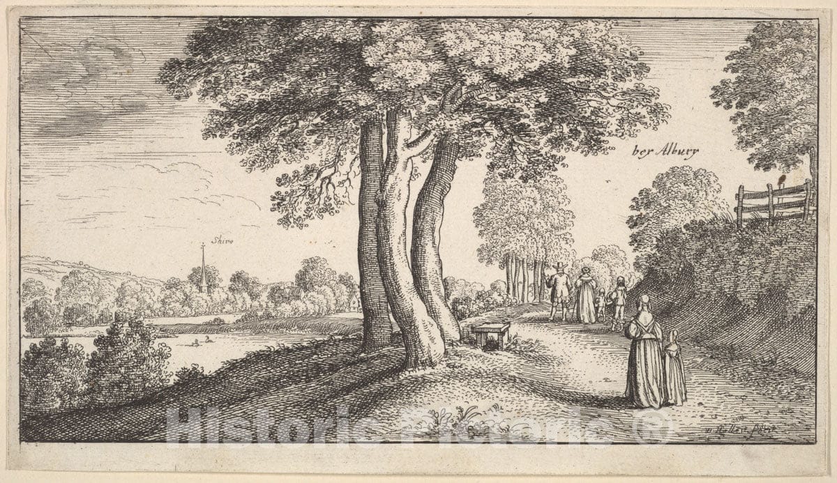 Art Print : Wenceslaus Hollar - Albury 2 : Vintage Wall Art