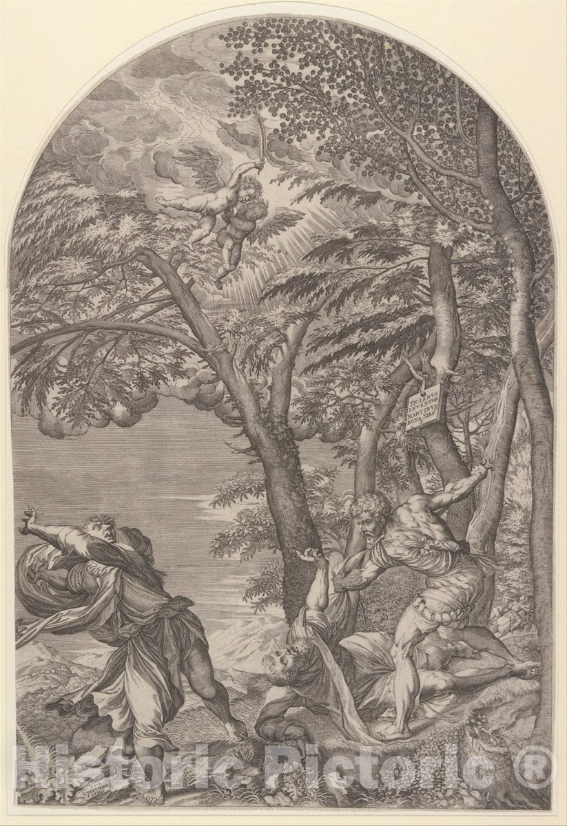 Art Print : Martino Rota - The Martyrdom of Saint Peter, After Titian : Vintage Wall Art