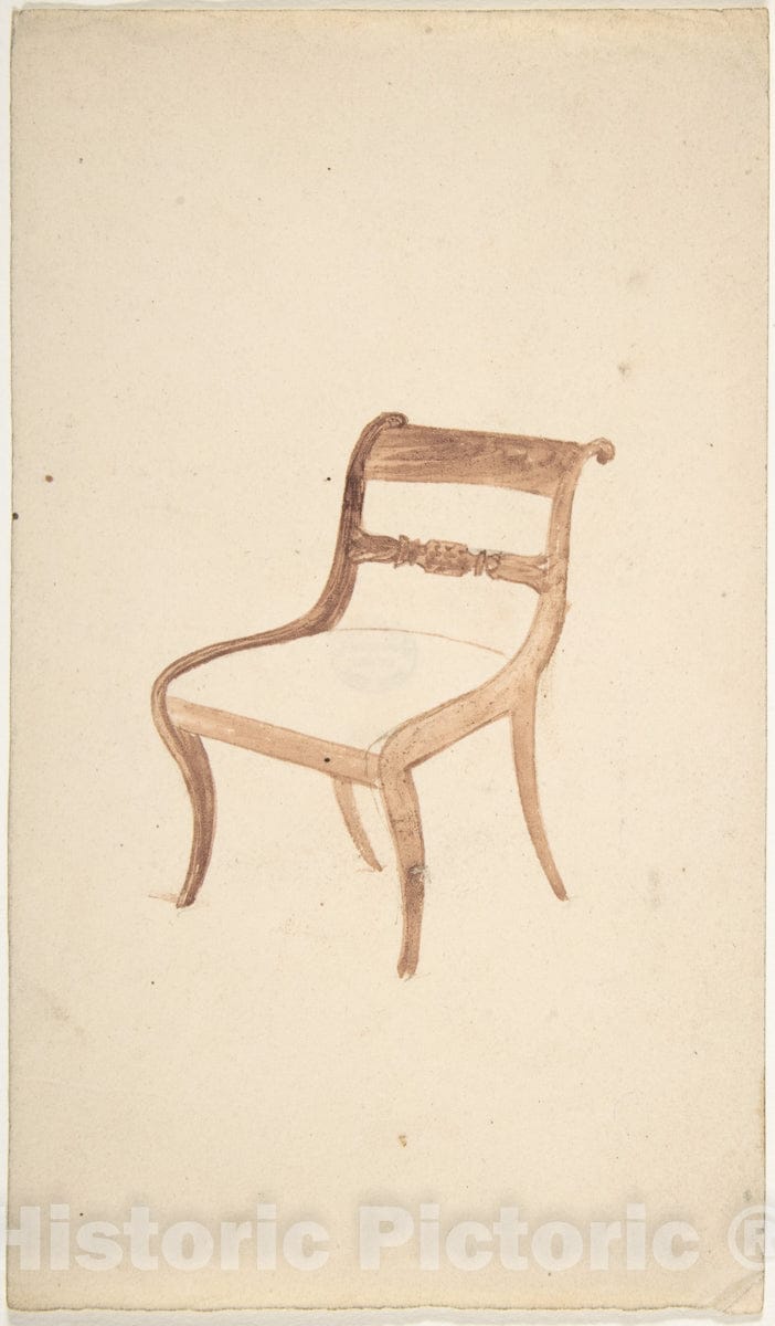 Art Print : Gillows - Design for a Chair 2 : Vintage Wall Art