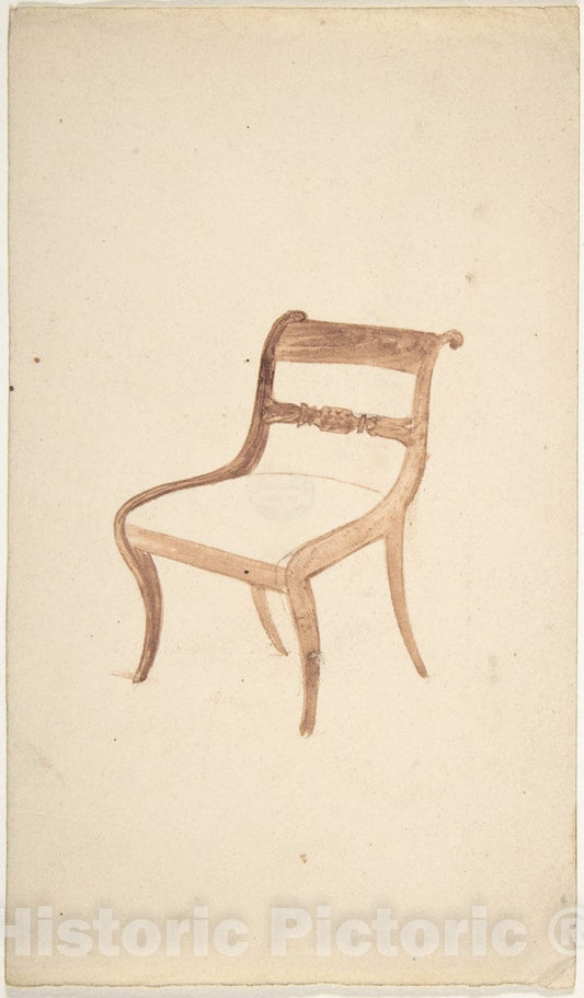 Art Print : Gillows - Design for a Chair 2 : Vintage Wall Art