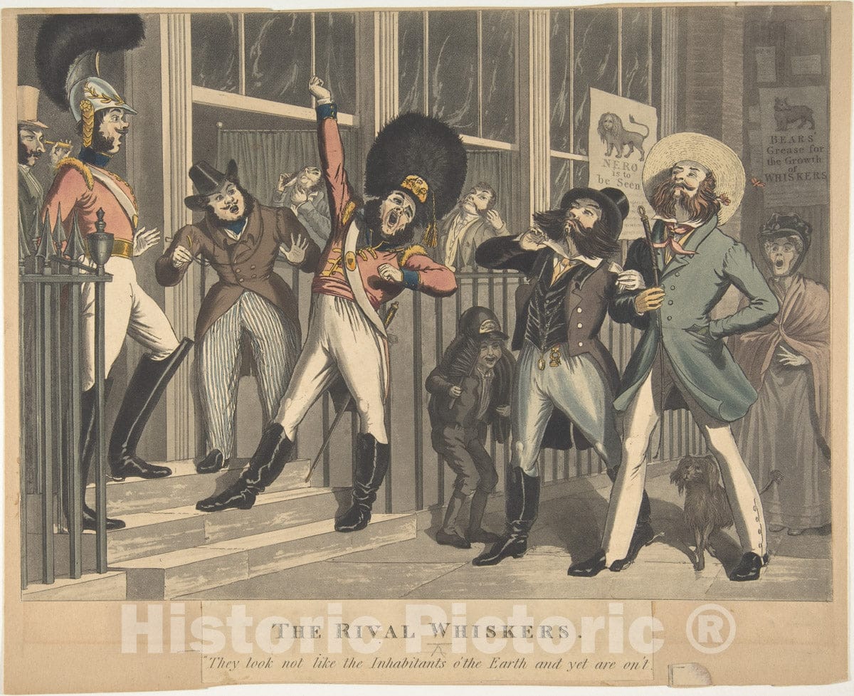Art Print : Designed and Etched by Theodore Lane - The Rival Whiskers : Vintage Wall Art