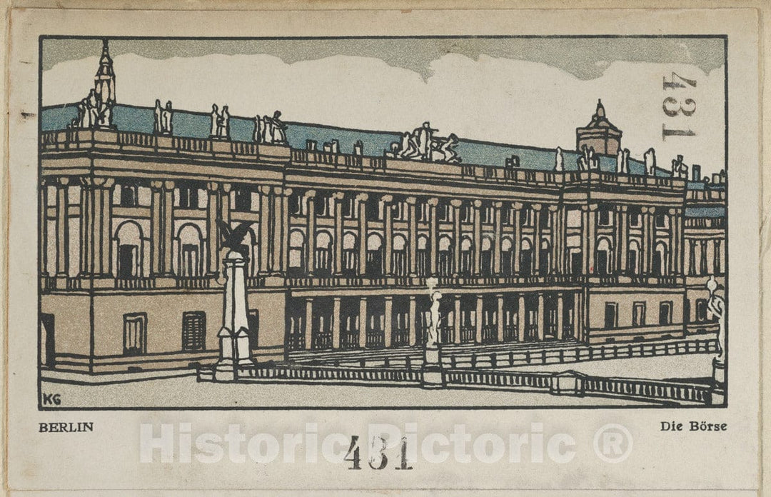 Art Print : Gustav Kalhammer - Berlin: Stock Exchange (Die Börse) : Vintage Wall Art