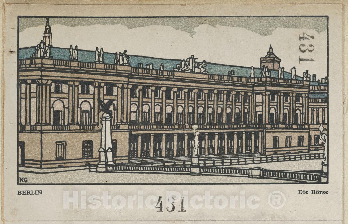 Art Print : Gustav Kalhammer - Berlin: Stock Exchange (Die Börse) : Vintage Wall Art