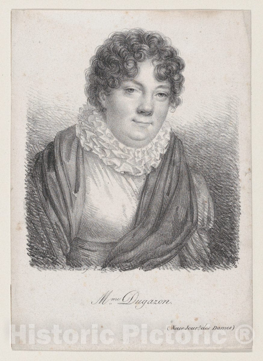 Art Print : Jules Boilly - Portrait of Mme. Dugazon : Vintage Wall Art