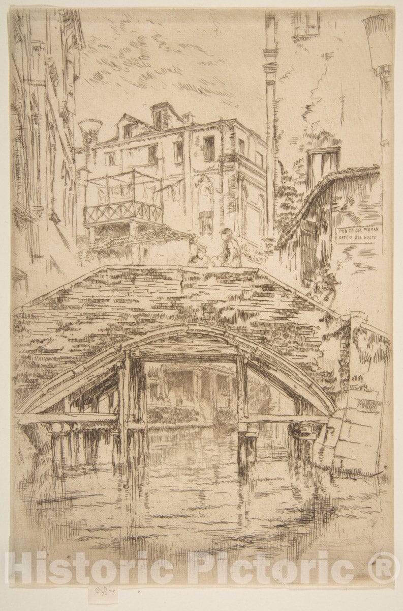 Art Print : James McNeill Whistler - Ponte del Piovan : Vintage Wall Art