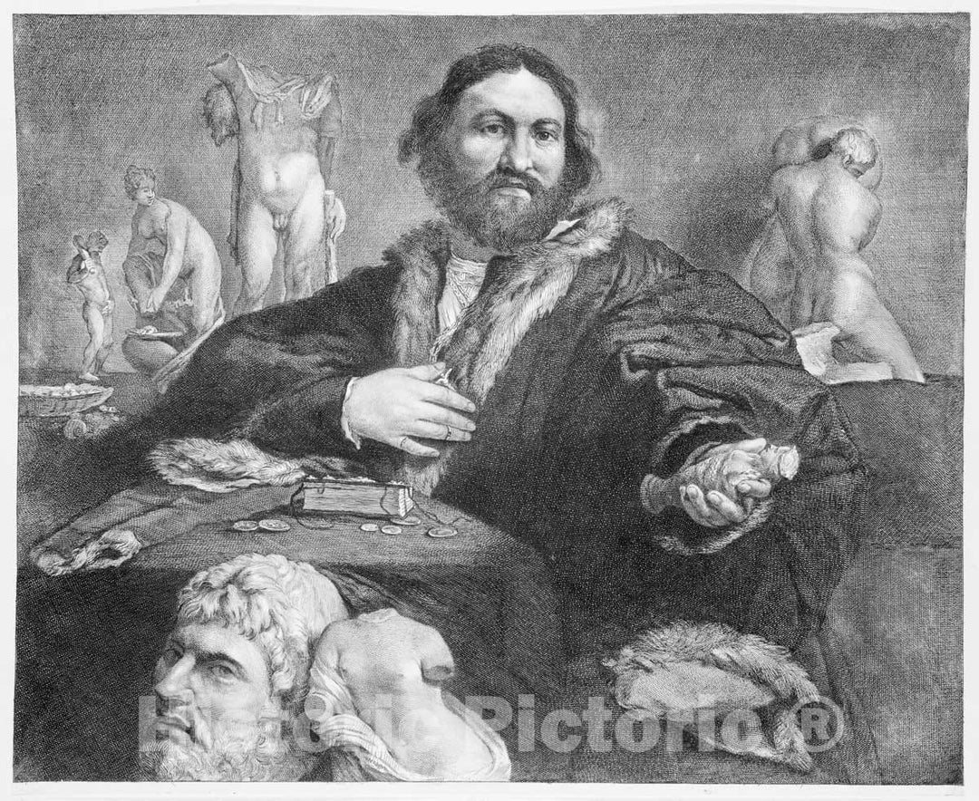Art Print : Cornelis Visscher - Andrea Odoni : Vintage Wall Art