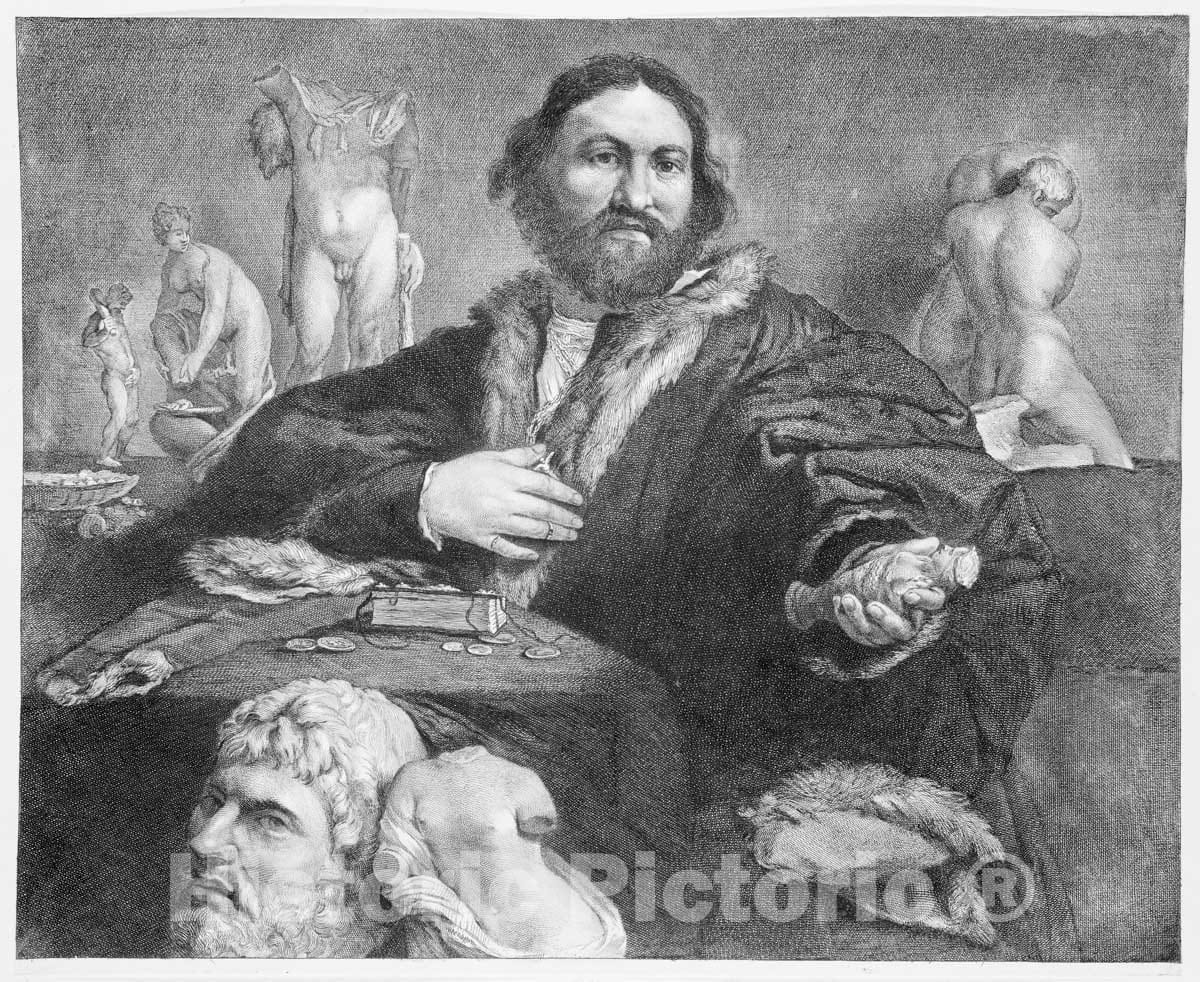 Art Print : Cornelis Visscher - Andrea Odoni : Vintage Wall Art