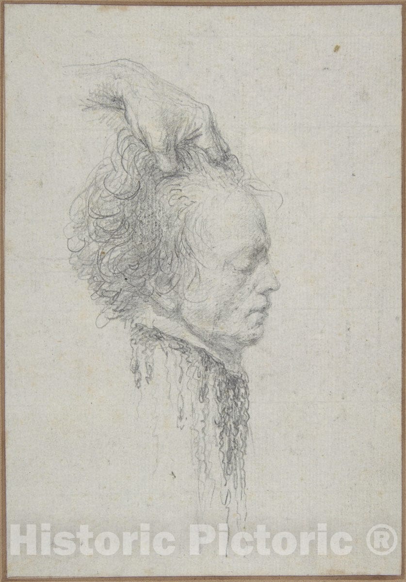 Art Print : baron Dominique Vivant Denon - Severed head, said to be that of Maximilien-François-Marie-Isidore de Robespierre : Vintage Wall Art