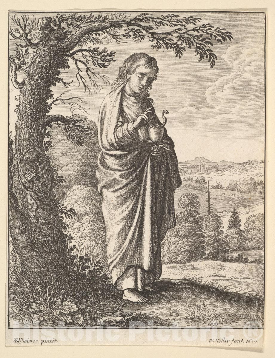 Art Print : Wenceslaus Hollar - St. John The Evangelist : Vintage Wall Art