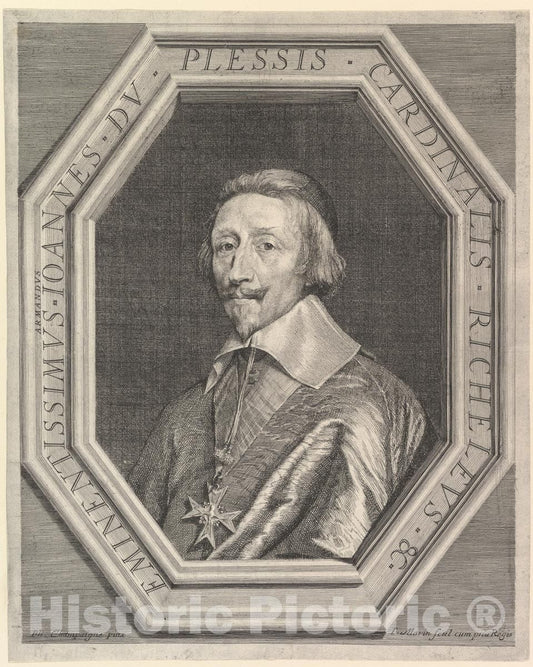 Art Print : Jean Morin - Cardinal de Richelieu 2 : Vintage Wall Art