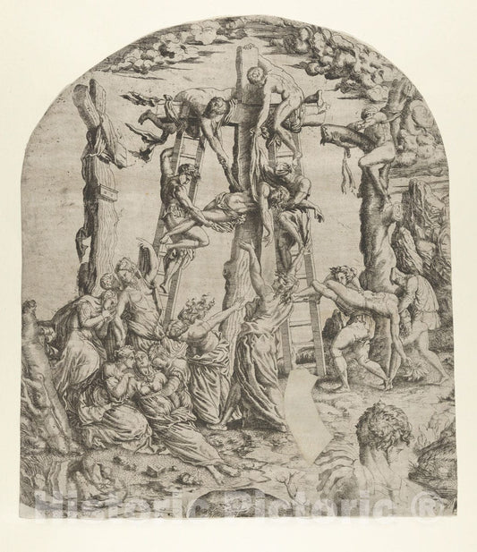 Art Print : Master I 0 V - Descent from The Cross : Vintage Wall Art