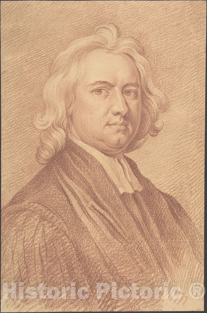 Art Print : Johann Daniel Preissler - Portrait of a Clergyman or a Jurist (?) : Vintage Wall Art