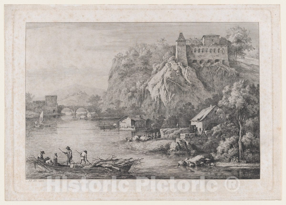 Art Print : Jean Jacques de Boissieu - View of The Convent of The Barefooted Carmelites at Lyon : Vintage Wall Art