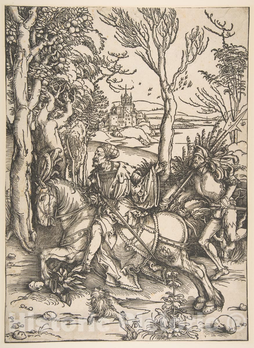 Art Print : Albrecht Dürer - The Knight and Man-at-Arms 1 : Vintage Wall Art