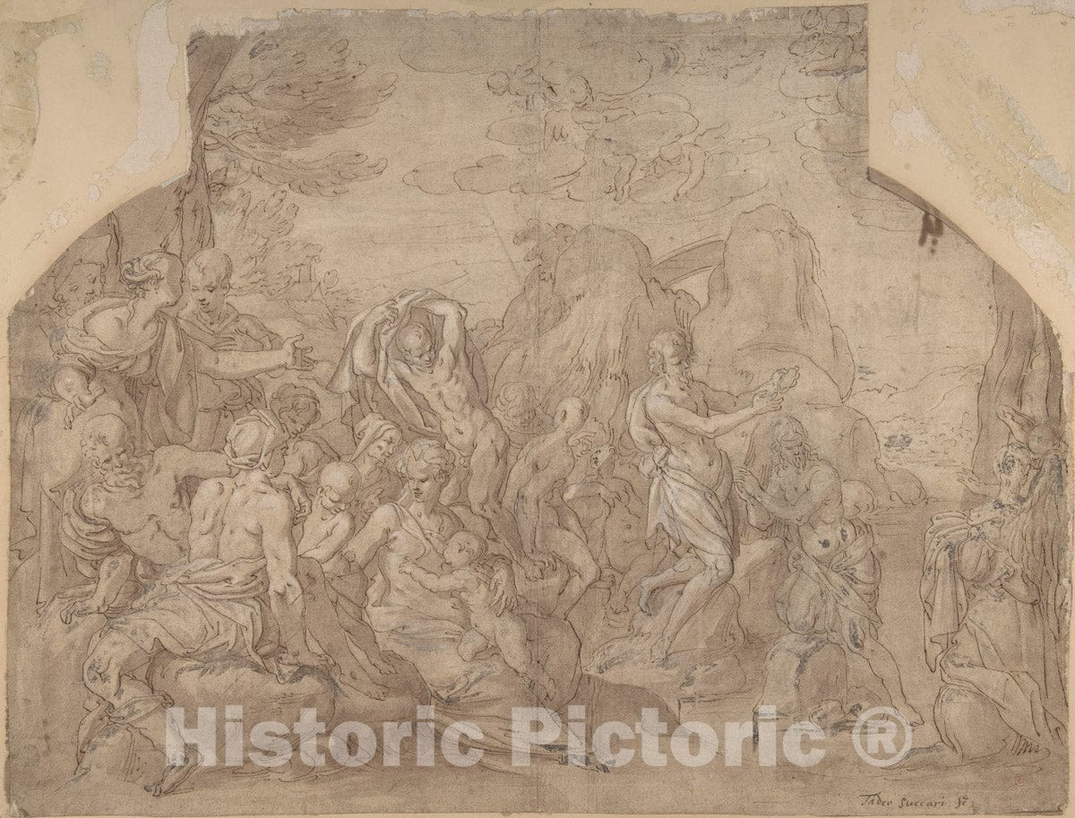 Art Print : Maerten de VOS - Baptism of Christ : Vintage Wall Art