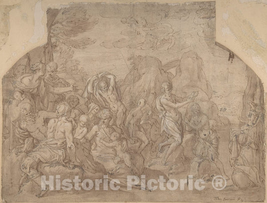 Art Print : Maerten de VOS - Baptism of Christ : Vintage Wall Art