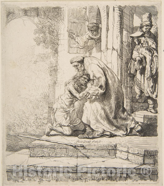 Art Print : Rembrandt (Rembrandt Van Rijn) - Return of The Prodigal Son : Vintage Wall Art