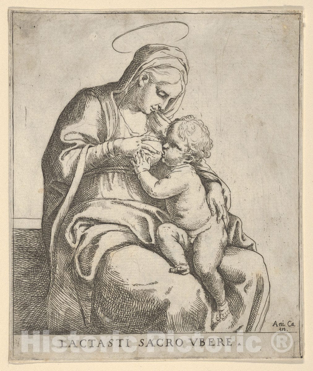Art Print : Guido Reni - The Virgin Nursing The Infant Christ : Vintage Wall Art