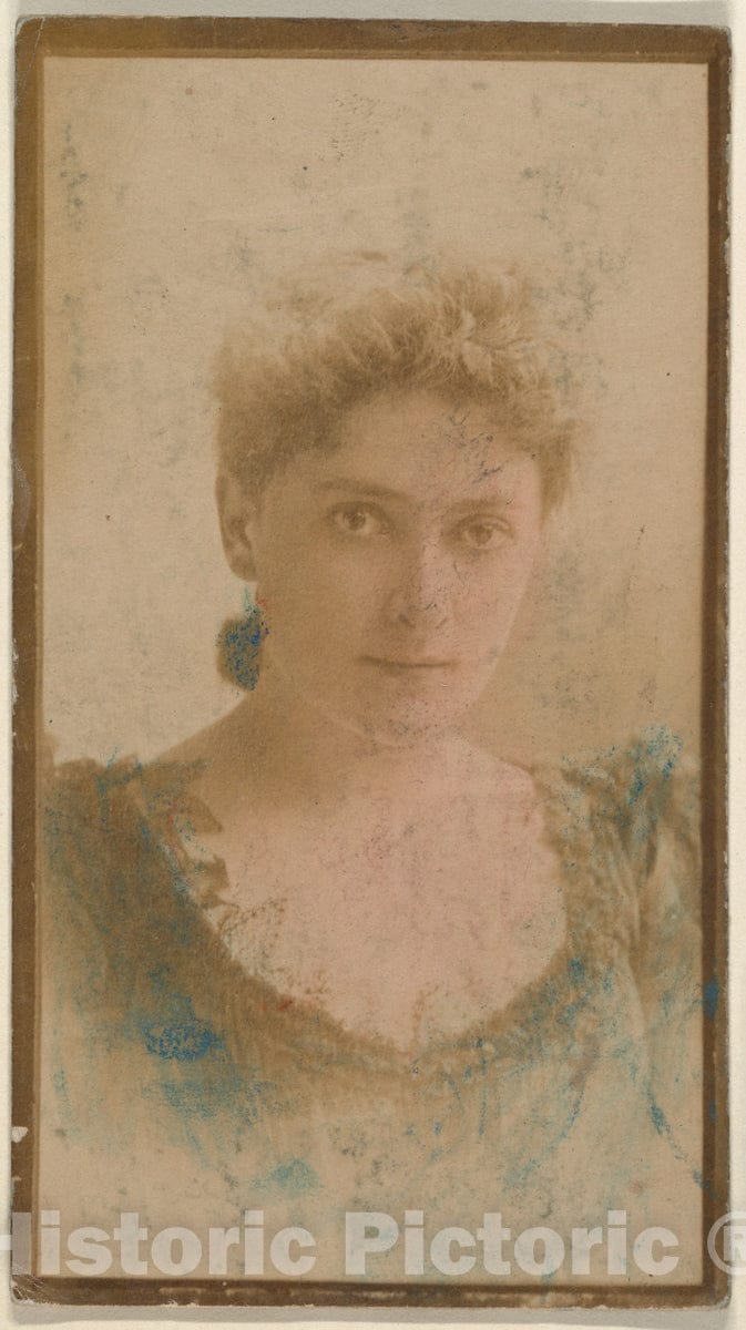 Photo Print : Actress Wearing Dress with Dark Bodice, from The Actresses Series (N668) : Vintage Wall Art